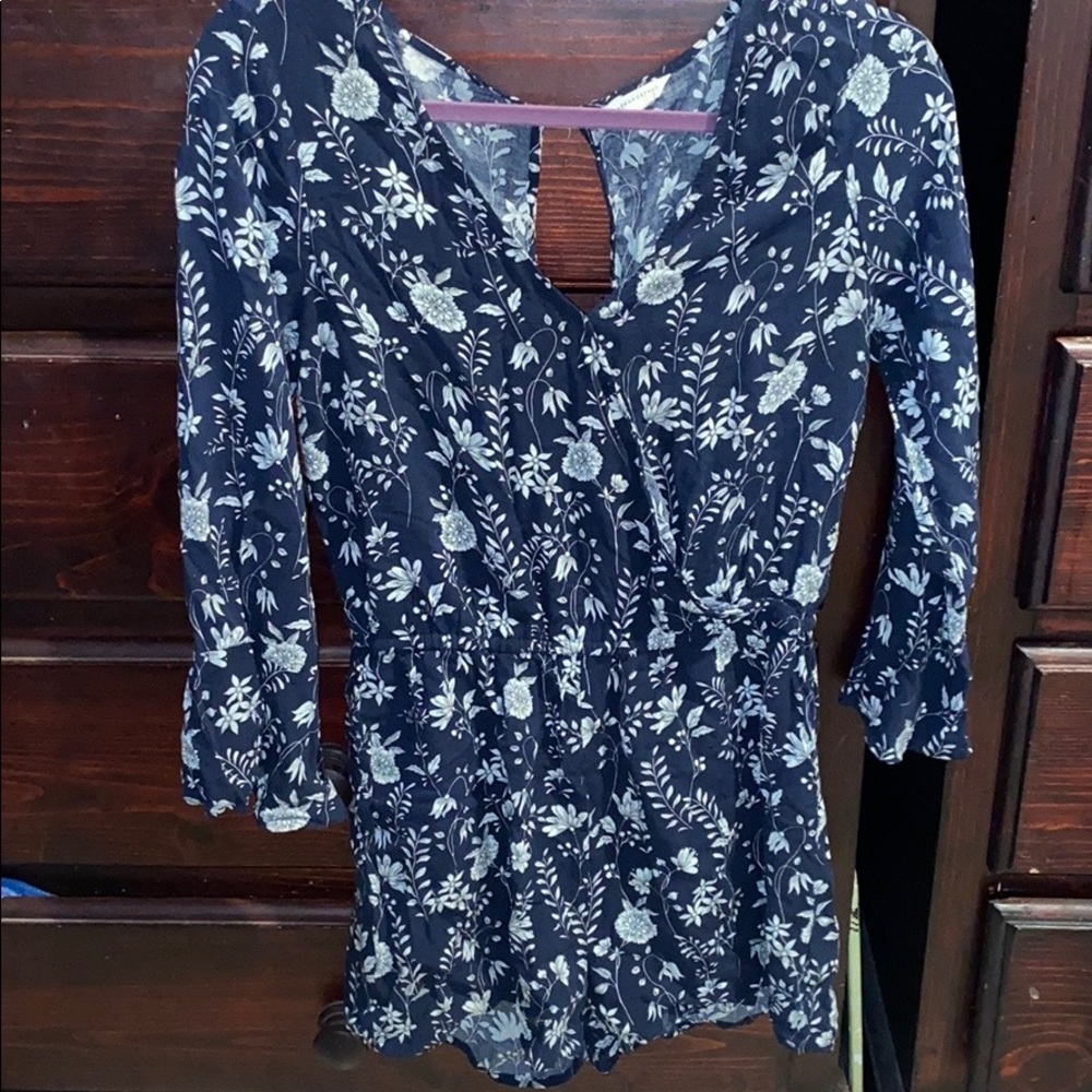 Blue Floral Romper